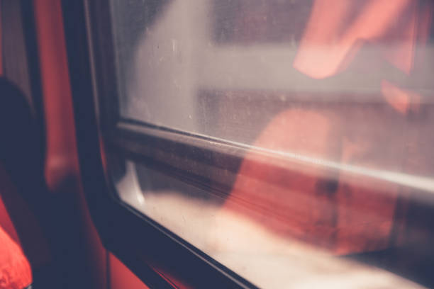 istock Close-Up Of Train Window While Traveling 855090154