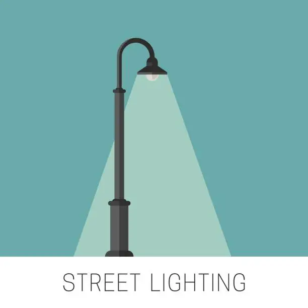 Vector illustration of Street lighting banner
