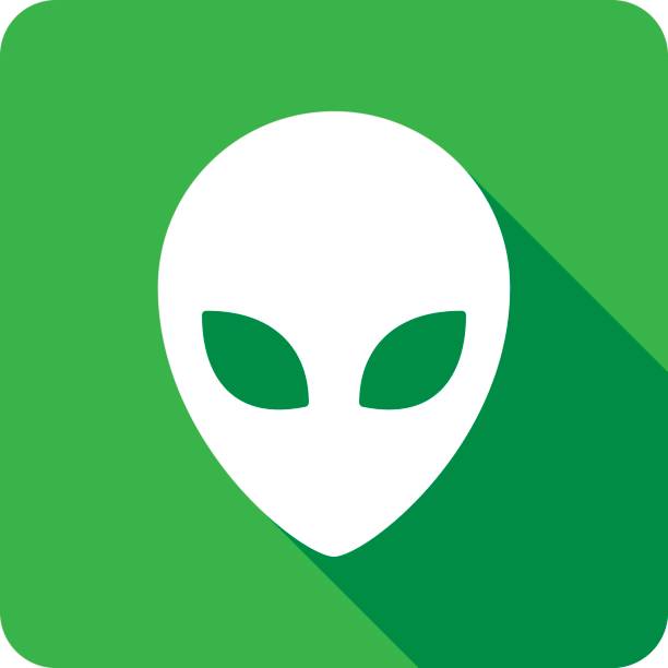 ilustrações de stock, clip art, desenhos animados e ícones de alien icon silhouette - alien monster green futuristic