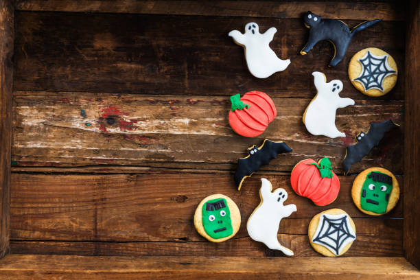 istock Homemade delicious gingerbread biscuits for Halloween 855106852