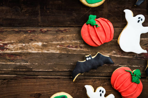 istock Homemade delicious gingerbread biscuits for Halloween 855107226