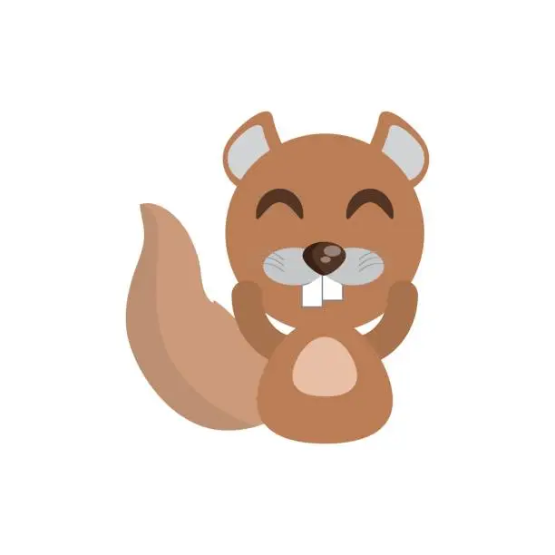 Vector illustration of cute beaver animal character funny