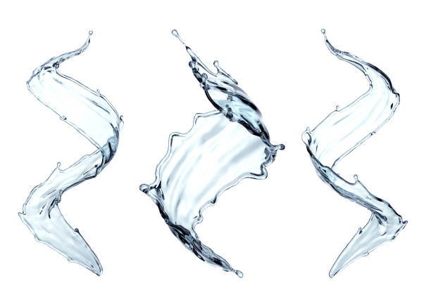 istock 3d render, clean and clear water splash, wave, pure liquid clip art, isolated on white background 855109888