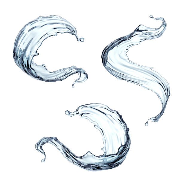 istock 3d render, clean and clear water splash, wave, pure liquid clip art, isolated on white background 855109998