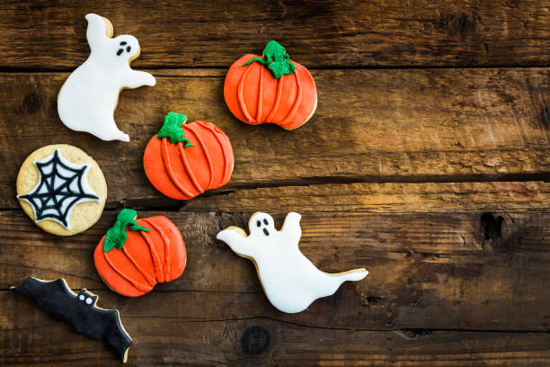 istock Homemade delicious gingerbread biscuits for Halloween 855110034