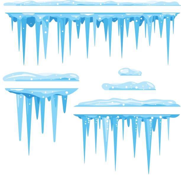 Set of Icicles Cluster vector art illustration