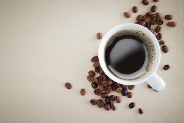 istock Cup of coffee top view 855124070
