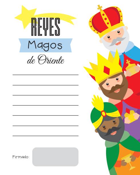 ilustraciones, imágenes clip art, dibujos animados e iconos de stock de carta a los reyes magos de oriente - reyes magos