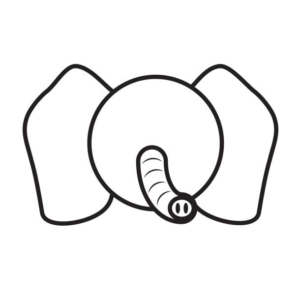 outline elephant head animal outline elephant head animal vector illustration eps 10 elephant ear plant stock illustrations