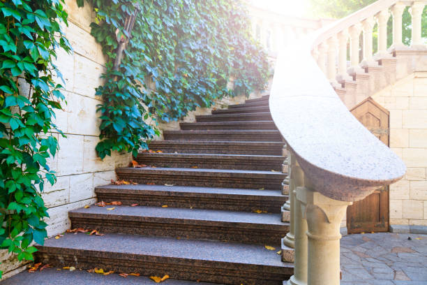 istock autumn sun on marble stairs 855128038