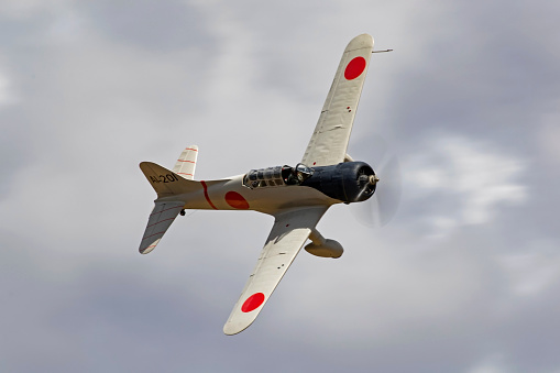 Morlaix, France - September 18 2022: The Stearman (Boeing) Model 75 is a biplane formerly used as a military trainer aircraft.