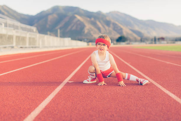 istock Young Retro Fitness Boy Stretching 855138630