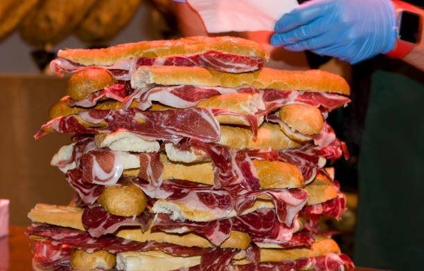 istock A lot of traditional Spanish ham sandwich 855141402