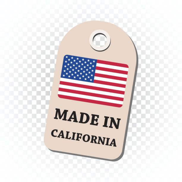 istock Hang tag made in California with flag. Vector illustration on isolated background. 855165106