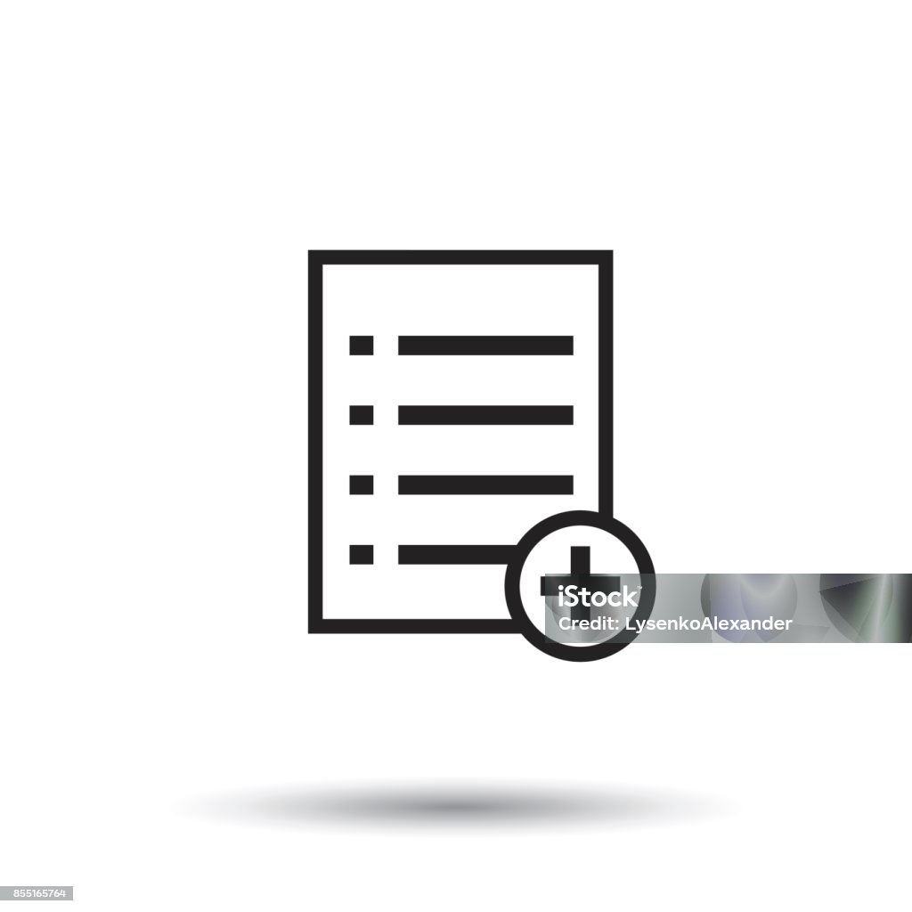 Tambahkan Ilustrasi Datar Ikon Dokumen Daftar Vektor Simbol Dokumen