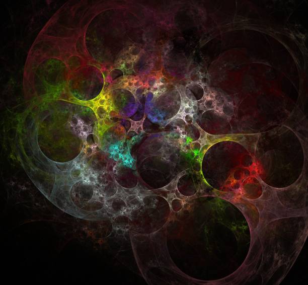 istock Multicolored fractal with holes 855166040