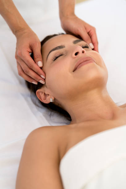 istock Happy woman relaxing at the spa 855166214