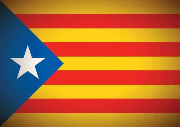 Vector illustration of estelada blava flag background catalonia independentism referendum