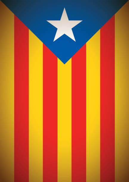 estelada blava bayrak bayrak catalonia bağımsızlık secession arka plan - girona stock illustrations