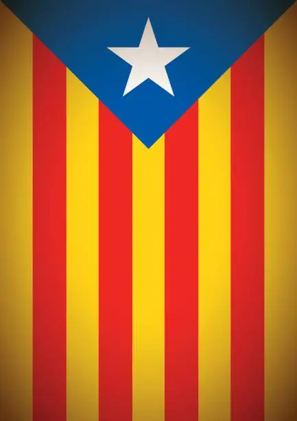 Vector illustration of estelada blava banner flag background catalonia independence secession