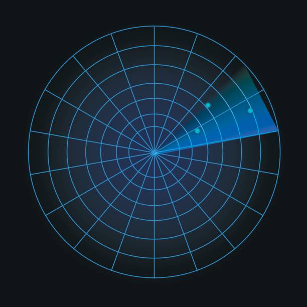 istock Digital radar with the aims on monitor. Isolated on black background. Vector illustration 855187616