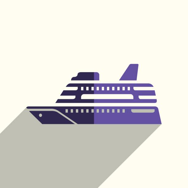 istock Sea transport flat icons with of shadow. Vector illustration 855194672