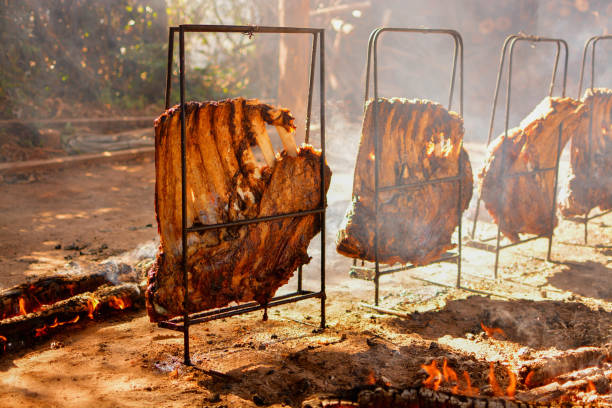 Traditional brazilian southern barbecue named "Churrasco Gaúcho" Brazilian barbecue, gaucho barbecue gaucho stock pictures, royalty-free photos & images