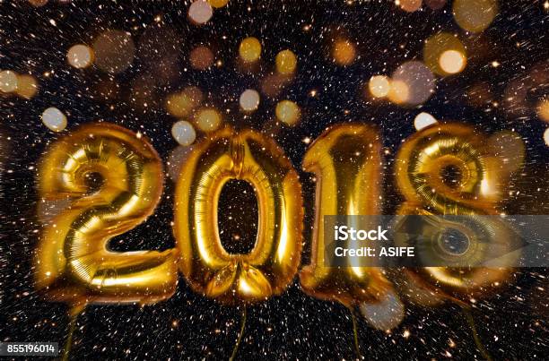 Happy New Year 2018 Stock Photo - Download Image Now - 2018, Anniversary, Backgrounds