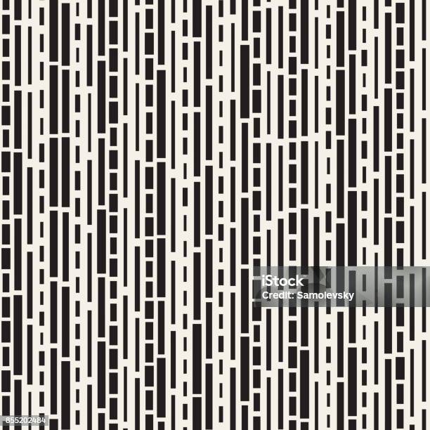 Line Work Pattern Irregular Black And White Irregular Dashed Lines Pattern Modern Abstract Vector ...