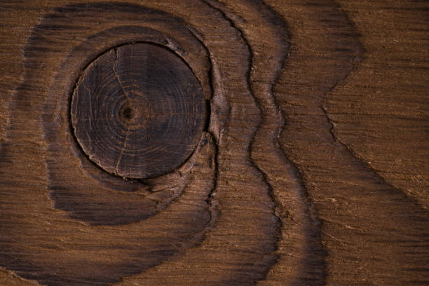 istock Old wood texture with a knot close-up, background 855207968