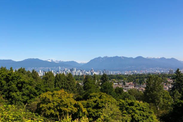 istock Vancouver BC Canada cityscape panoramic view with blue sky 855211654
