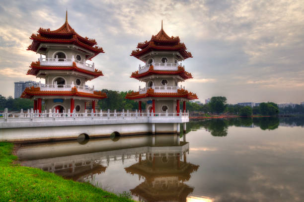 istock Twin Pagodas at Singapore Chinese Gardens 855217526