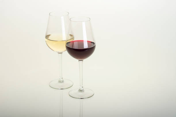 istock Glasses of wine on white background 855217550