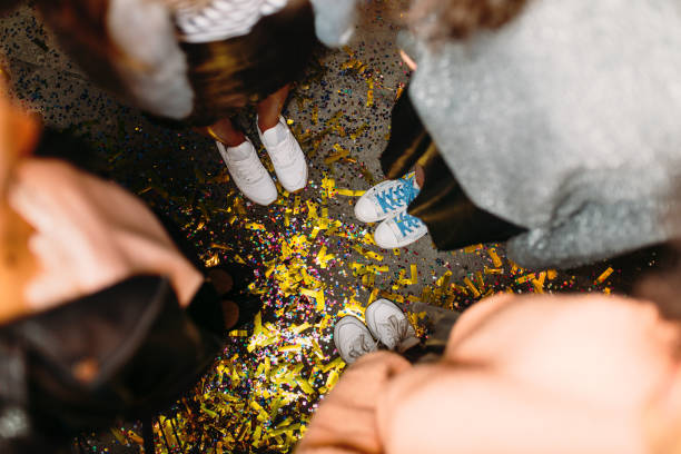 istock Top shot of four unrecognizable women standing on floor 855223896