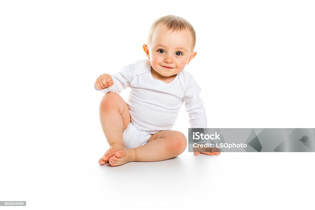 흰색 바탕에 아름 다운 아기 - 로열티 프리 아기 스톡 사진
