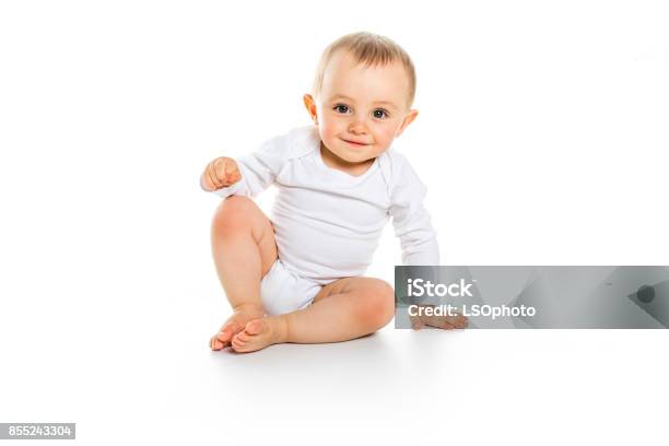 Beautiful Baby Boy On White Background Stock Photo - Download Image Now - Baby - Human Age, Cut Out, White Background