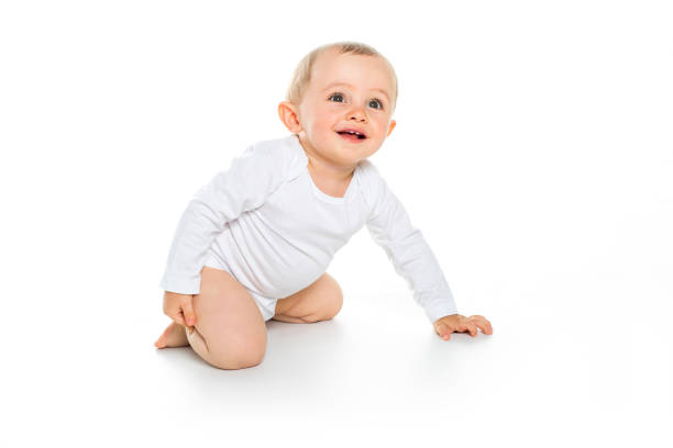 istock beautiful baby boy on white background 855243342