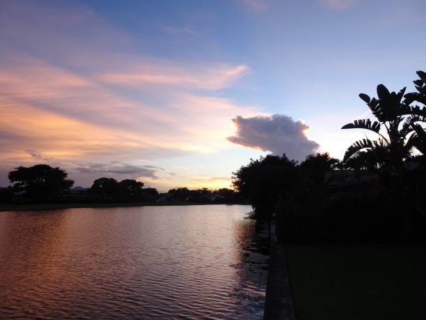 istock sunset on the lake on tropical island 855249938