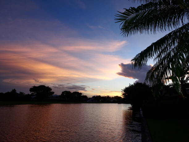 istock sunset on the lake on tropical island 855250080