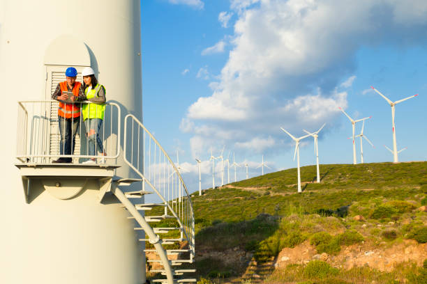 istock Engineers of wind turbine 855255678