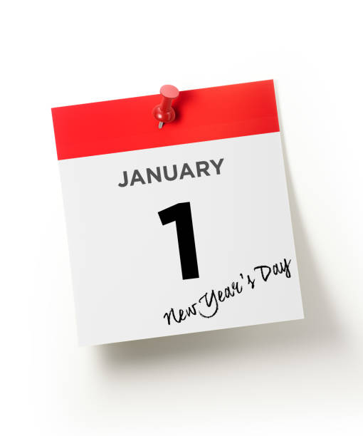 istock Red Calendar Pinned With A Red Push Pin : New Year`s Day Concept 855266688
