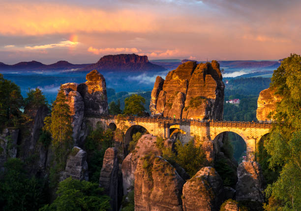 istock Bastei, Saxony Switzerland, Germany, retro styling, vintage 855274270