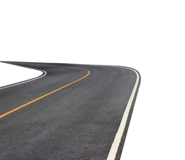 istock Abstract black asphalt winding Road transport 855274636