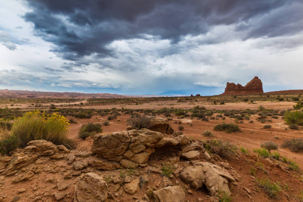 istock Dramatic storm clouds in the Utah desert, Arches National Park, in autumn 855292016