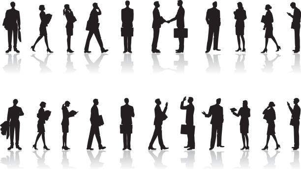 The people who work in an office Business illustration full length illustrations stock illustrations