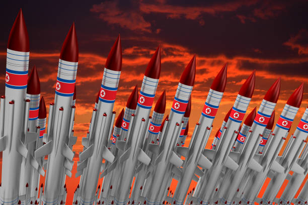 north korea, missiles - north korea hydrogen bomb korea missile imagens e fotografias de stock