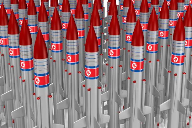 north korea, missiles - north korea hydrogen bomb korea missile imagens e fotografias de stock