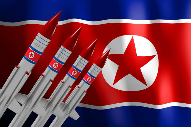 North Korea, nuclear missiles stock photo