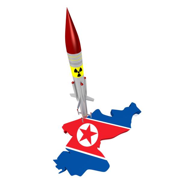 north korea, missile - north korea hydrogen bomb korea missile imagens e fotografias de stock
