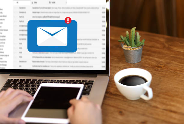 istock Mail Communication Connection message to mailing contacts phone Global Letters Concept 855309476